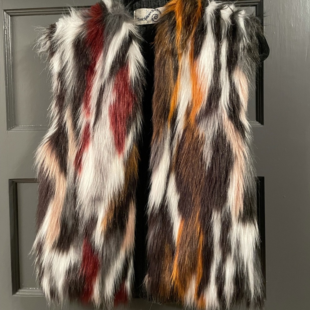 Anthropologie Multi Color Fur Vest